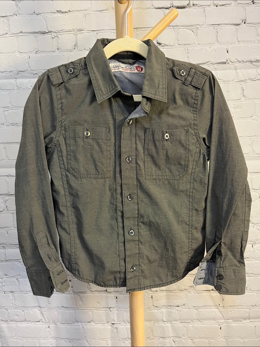 ⭐️⭐️ PICK 5 / $20 Sovereign Code Boys Gray Button-Up Shirt